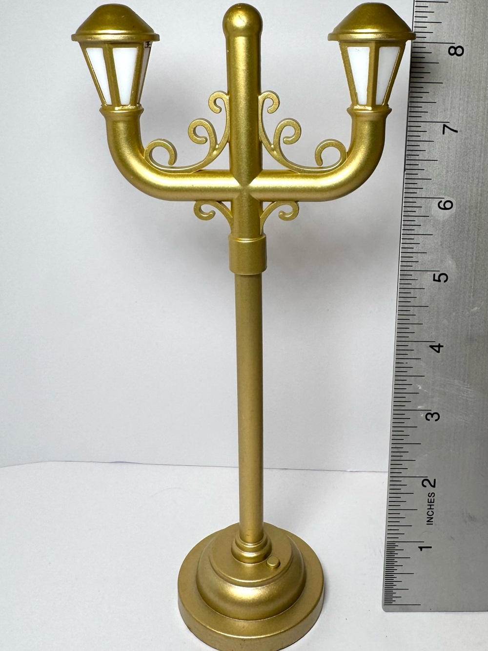 Authentic KidKraft replacement double lantern street lamp in a striking metallic